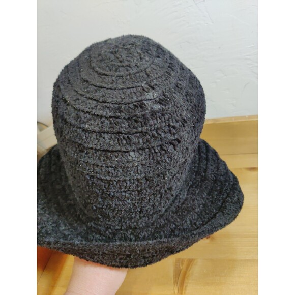 Vintage Betmar New York Hat Cloche Style Pebbled Black Soft  Packable - Picture 5 of 7